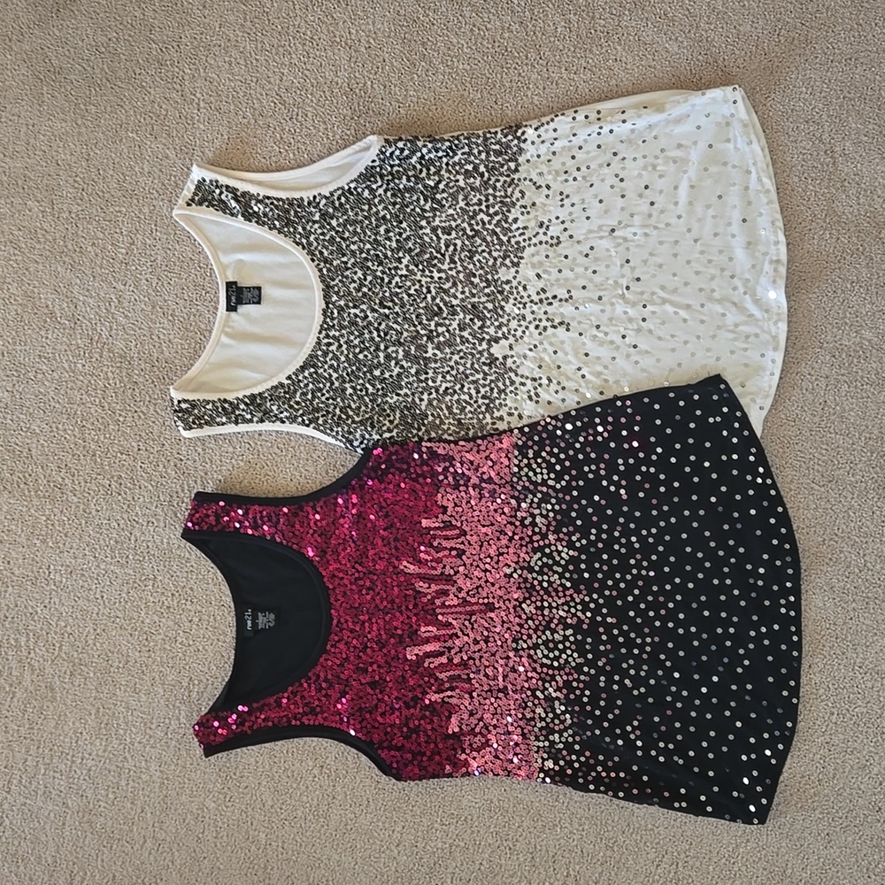 Rue 21 Sequin Tank Tops - Junior fit Size L